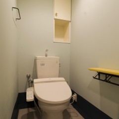 トイレは壁の色を大きく塗り分けました。